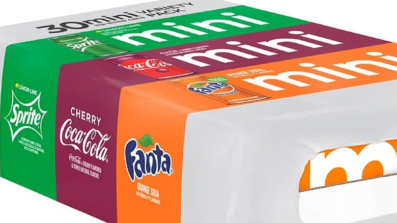 a variety box of coca-cola mini sodas