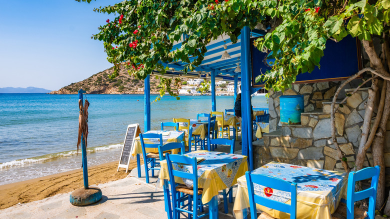 Seafront restaurant in Greece