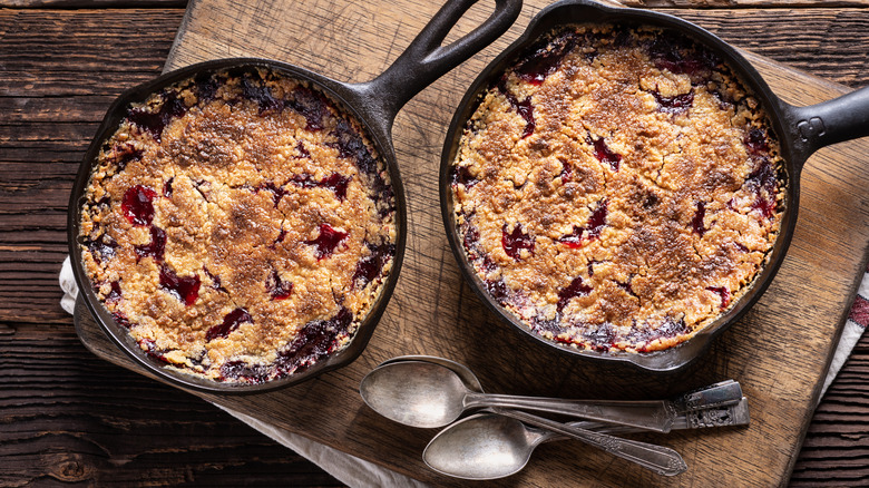 Overview of two cherry cobblers
