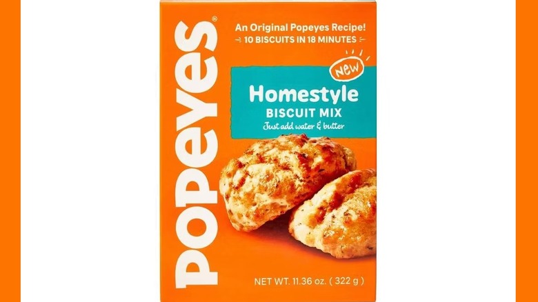 A box of Popeyes Homestyle Biscuit Mix