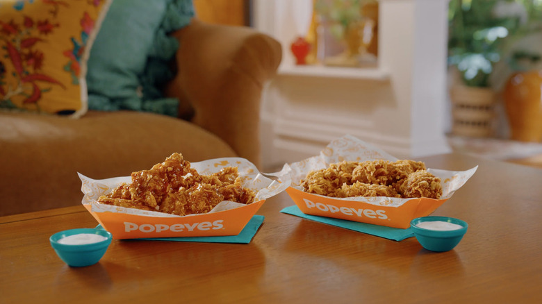Two baskets of Popeyes wings