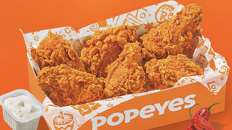 box of Popeyes chicken