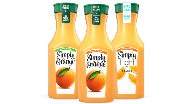 A 46-ounce bottle of Pulp Free Simply Orange