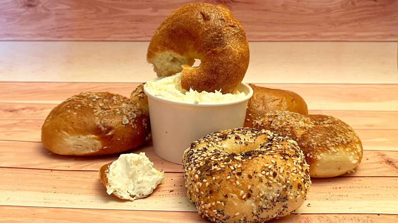 bagel in cream cheese
