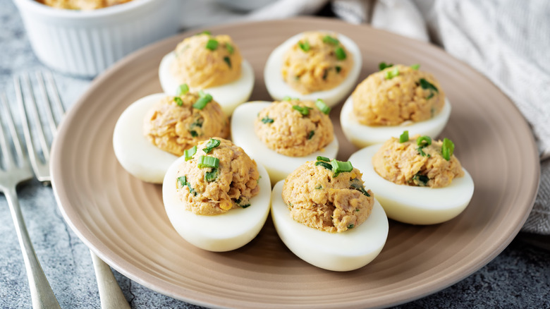 deviled eggs on plate