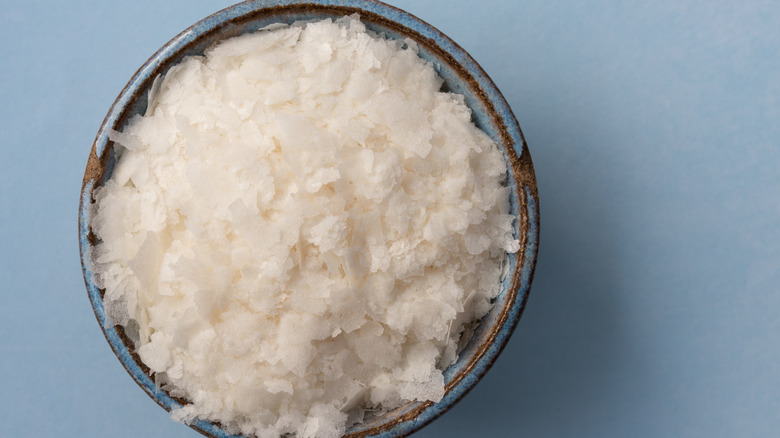 Instant potato flakes in a bowl