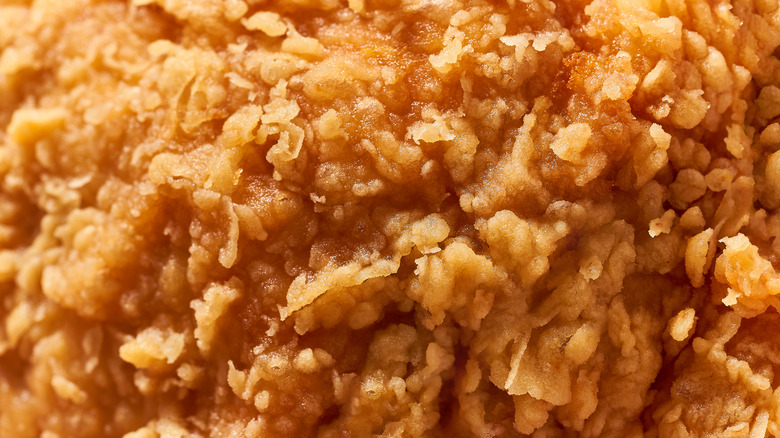 Close-up of fried chicken coating