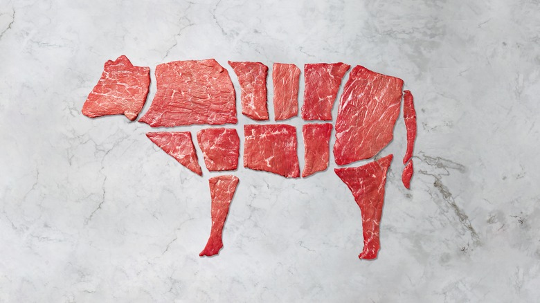 Butcher's chart made from beef