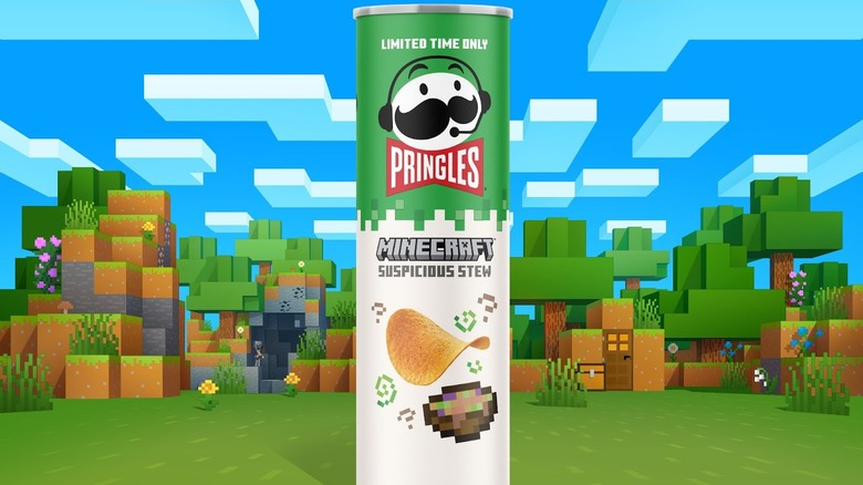 Pringles Minecraft Suspicious Stew with Minecraft background
