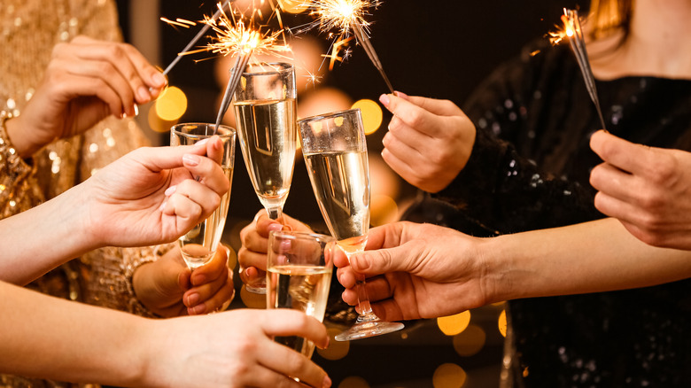 People toasting with champagne