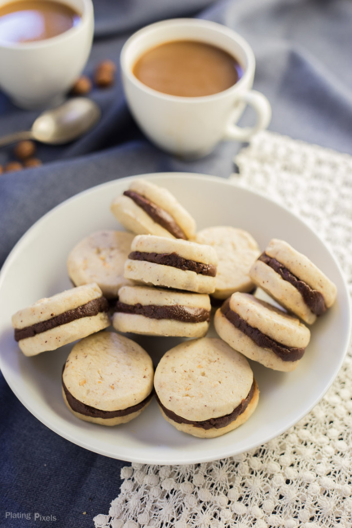 Pumpkin Spice Chocolate Hazelnut Shortbread Sandwiches