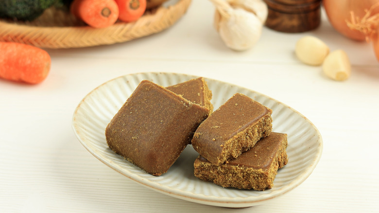 Japanese curry on a table.