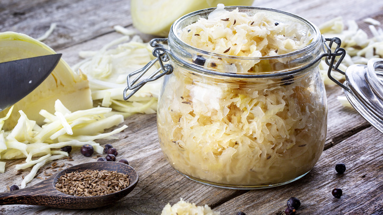 Jar of sauerkraut