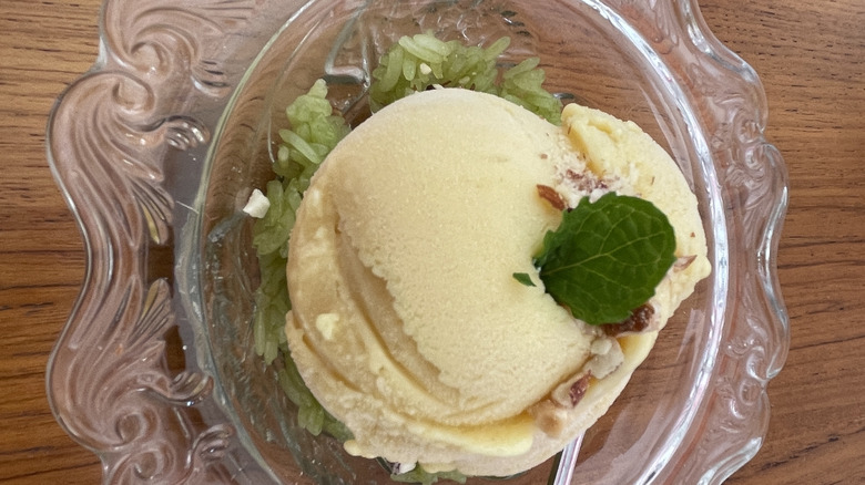 rice ice cream served in a bowl
