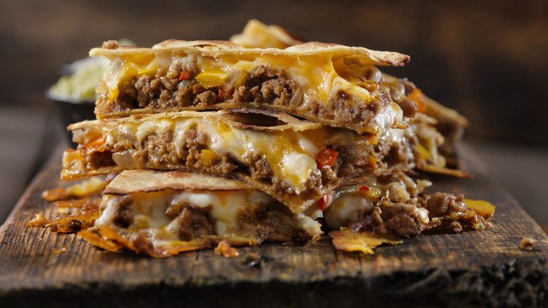 Quesadilla with ground beef