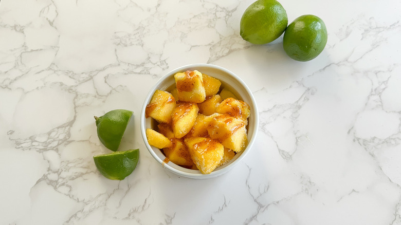 chamoy drizzled over mango