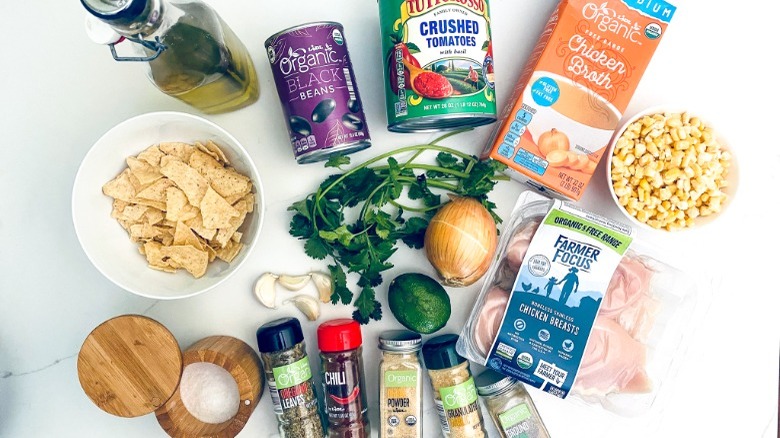 soup ingredients on table  