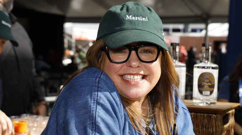 Close up of Rachael Ray in hat and glasses