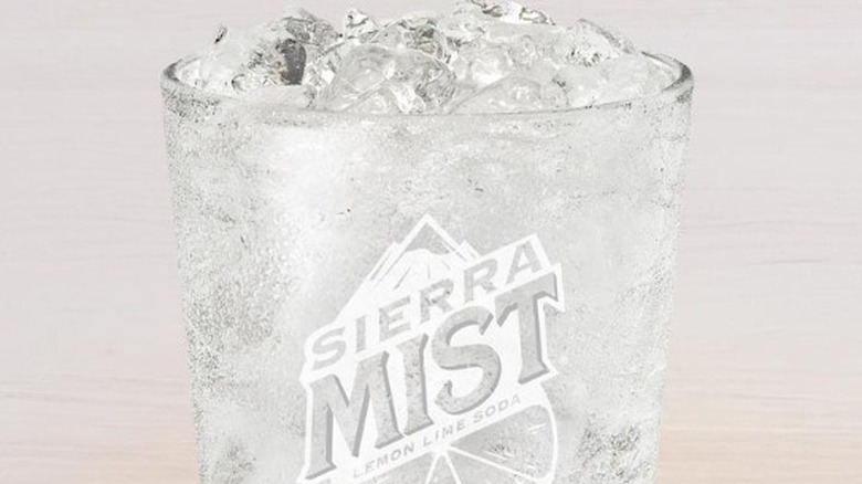 Sierra Mist glass of ice