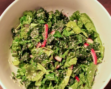 Raw Kale and spinach salad