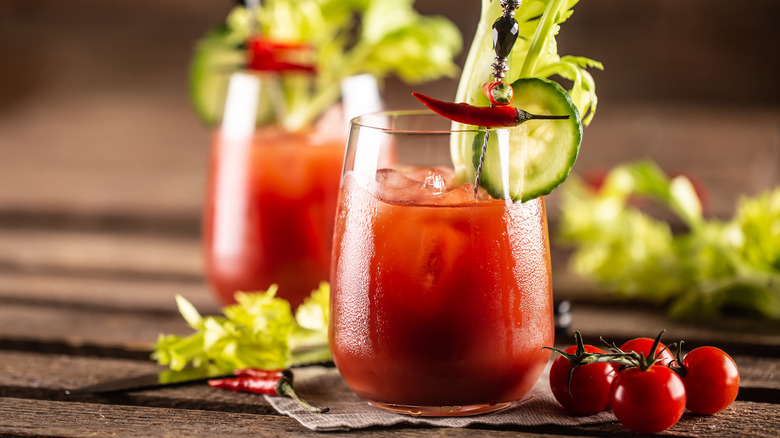 bloody mary in a glass