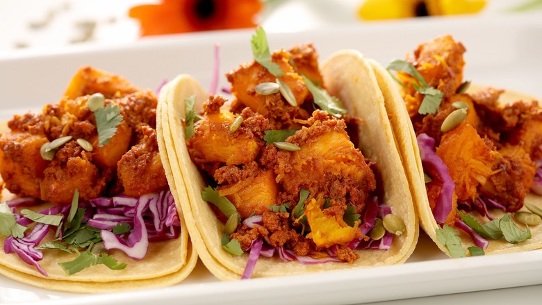 Pumpkin Tacos With Chorizo and Chipotle