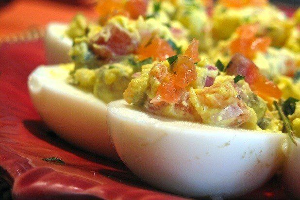 Smoked Salmon with Deviled Eggs