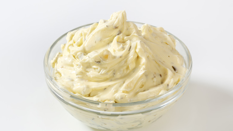 Flavored butter in bowl