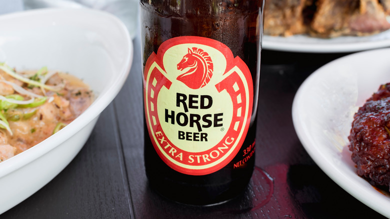 Red Horse with Filipino dishes