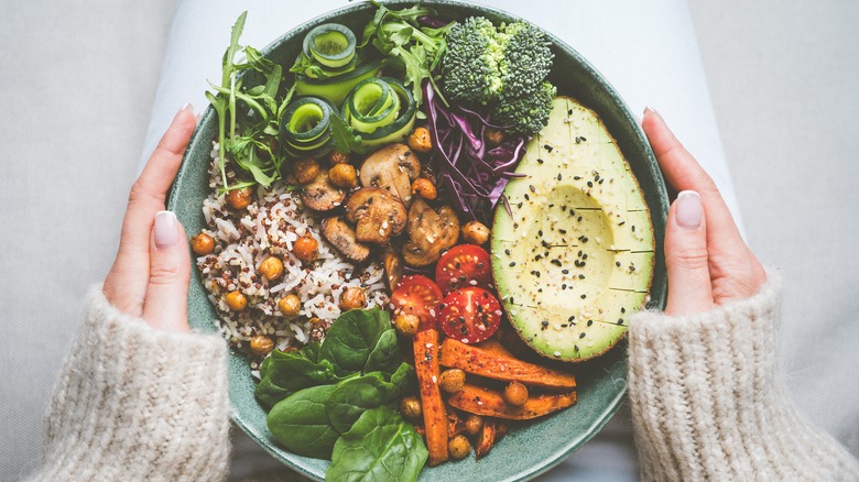 Plate of plant-based foods