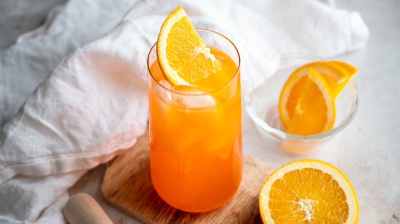orange cocktail in glass 