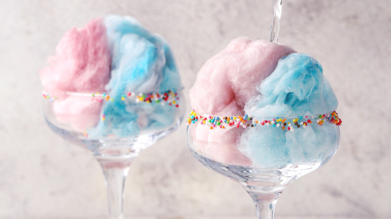 cotton candy champagne cocktails
