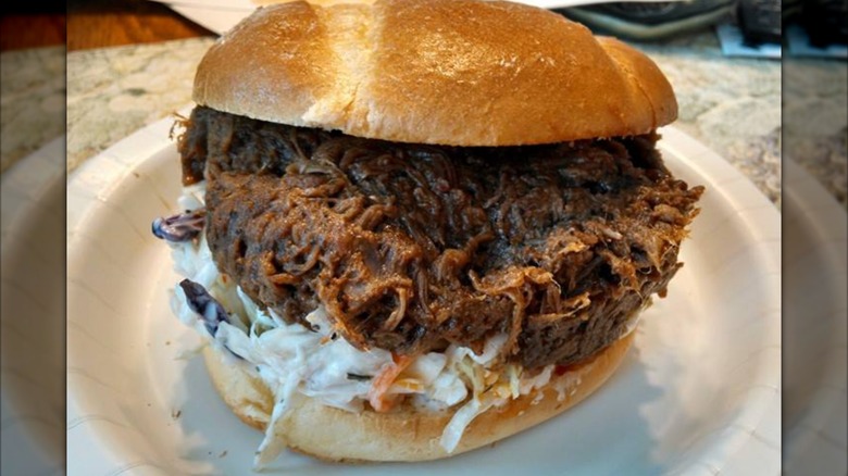 Costco BBQ beef brisket sandwich