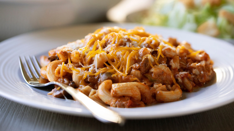 Johnny Marzetti on a white plate