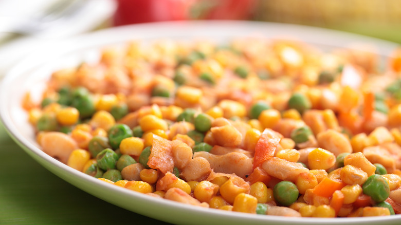 A plate of succotash