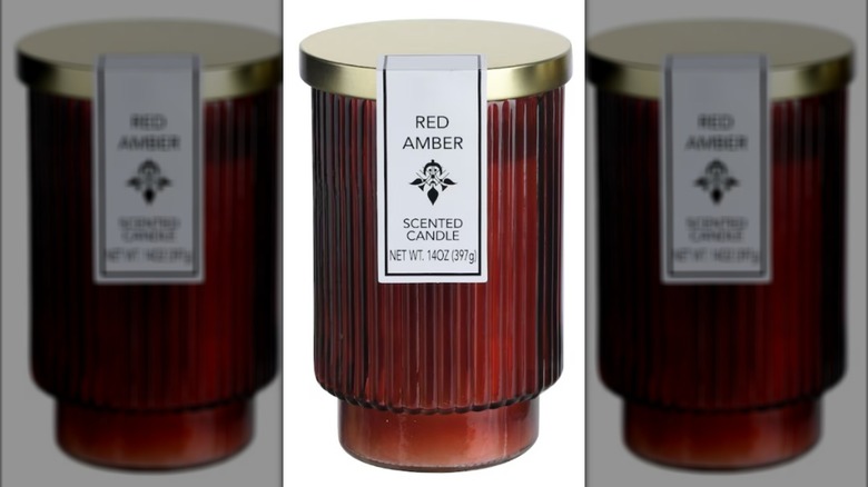Dollar Tree red amber candle