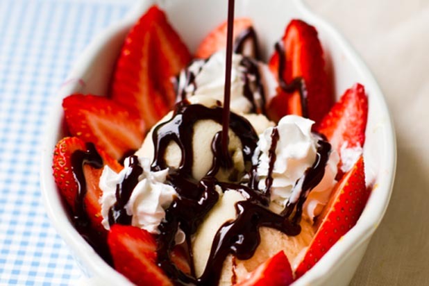 Strawberry Split Vegan Sundae