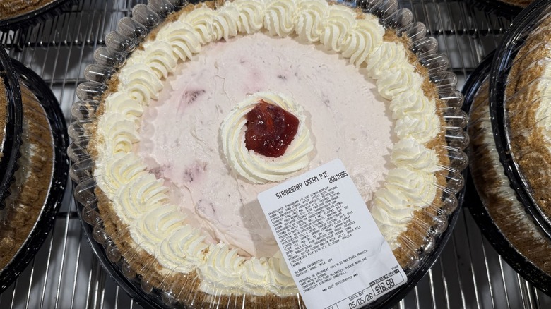 Costco's Strawberry Cream Pie in plastic package