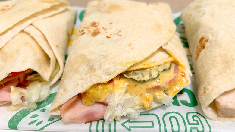 Close up of the Subway Turkey Ham protein pocket