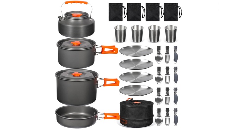 REDCAMP 25-piece camping cookware mess kit