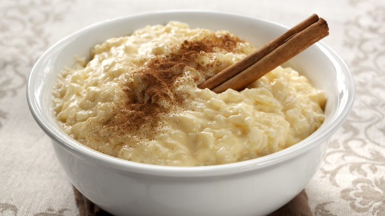 bowl of rice pudding