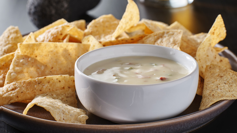 Queso blanco dip with chips