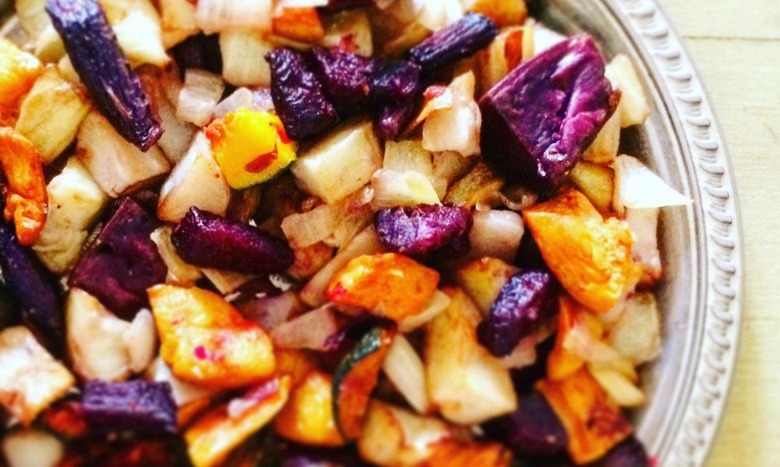 roasted squash and root vegetables