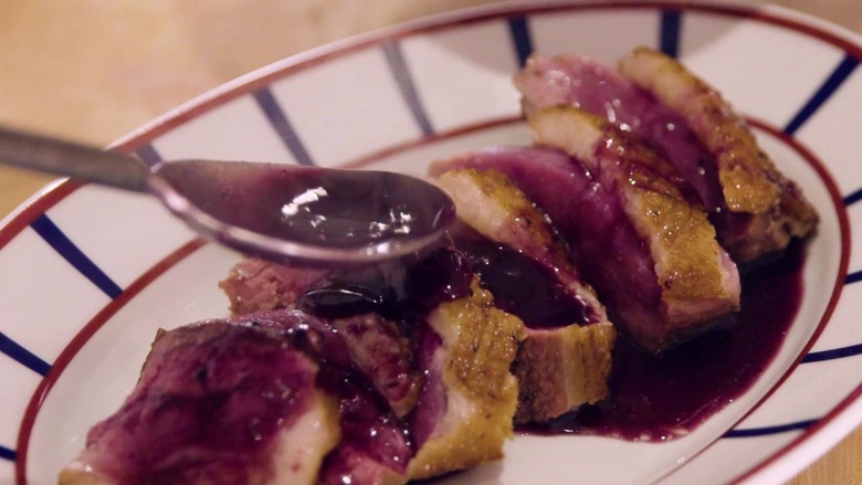 Rohan Duck with Blueberry Caramel from D'Artagnan's Ariane Daguin
