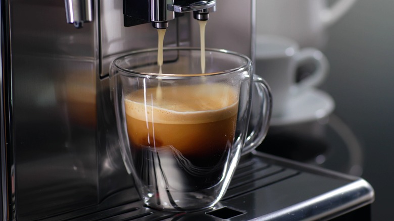 Pulling a shot of espresso 