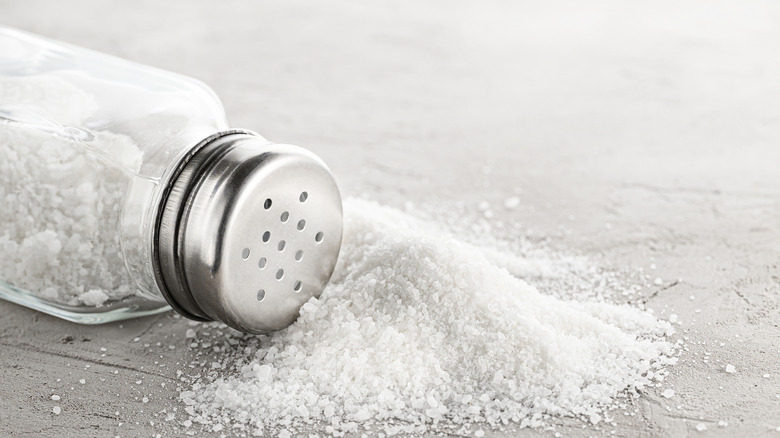 Salt shaker on its side