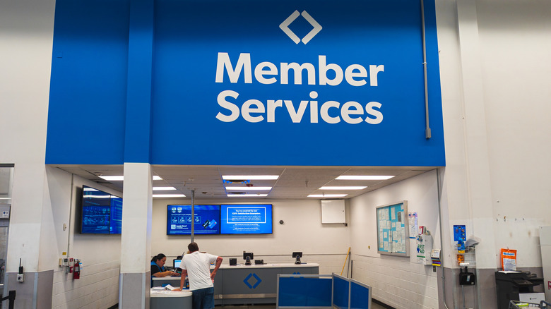 The Member Services desk at a Sam's Club