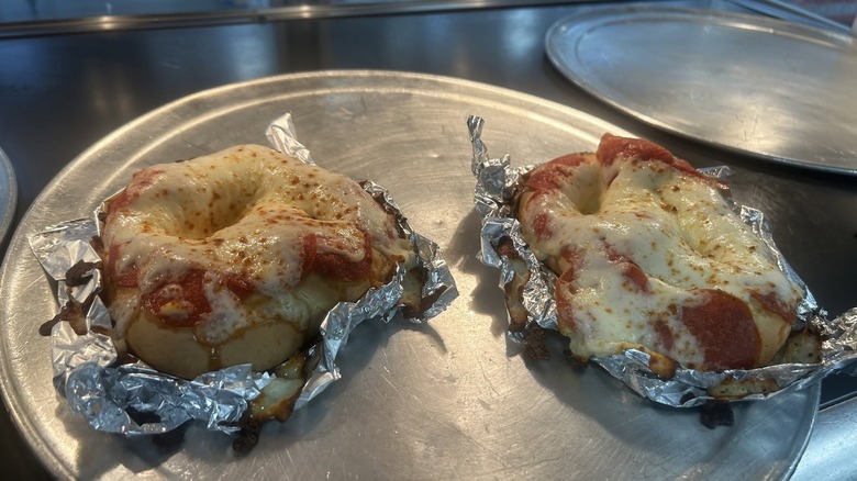 two pieces of pizza at sam's club cafe
