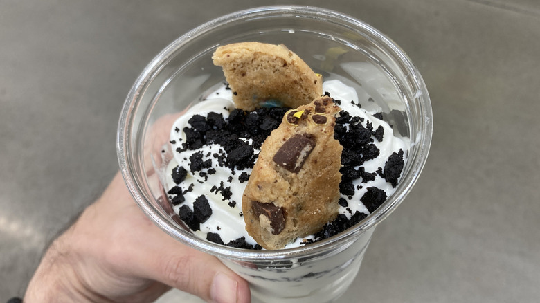 Top-down view of sundae