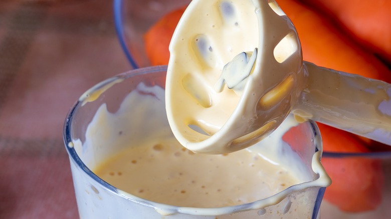 mayo being blended
